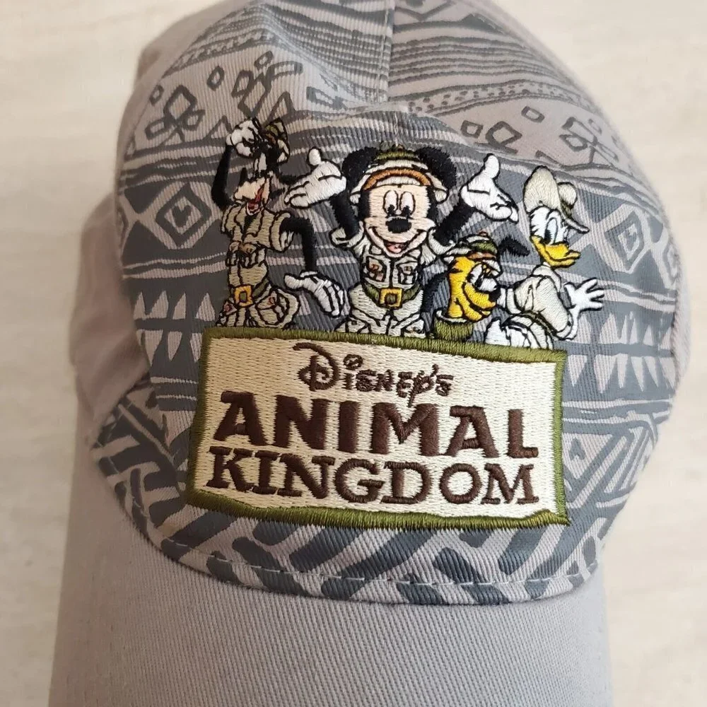 Disney Animal‎ Kingdom Hat Baseball Cap Gray Size Youth Mickey Mouse Hook & Loop